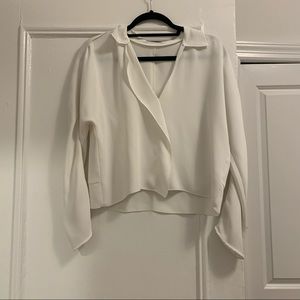 Aritzia Babaton White Satin Shirt (XS)